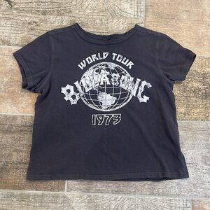 Billabong Charcoal Graphic Tee 1973 World Tour T-Shirt Size Small S
